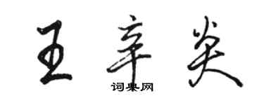 駱恆光王辛炎行書個性簽名怎么寫