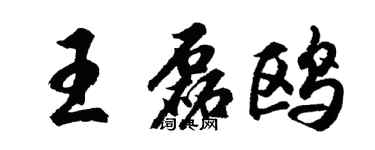 胡問遂王磊鷗行書個性簽名怎么寫