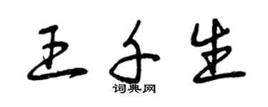 曾慶福王千生草書個性簽名怎么寫