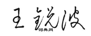 駱恆光王銳波草書個性簽名怎么寫