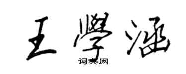 王正良王學涵行書個性簽名怎么寫