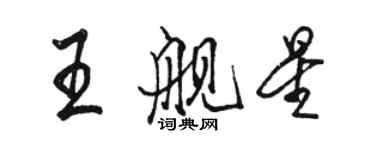 駱恆光王艦星行書個性簽名怎么寫