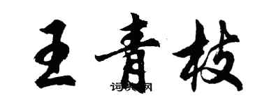 胡問遂王青枝行書個性簽名怎么寫