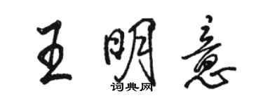 駱恆光王明意行書個性簽名怎么寫