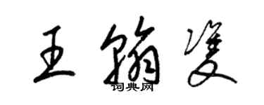 梁錦英王翰雙草書個性簽名怎么寫