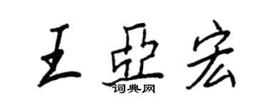 王正良王亞宏行書個性簽名怎么寫