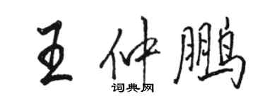 駱恆光王仲鵬行書個性簽名怎么寫