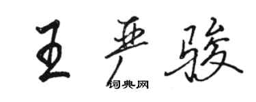 駱恆光王嚴駿行書個性簽名怎么寫