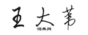 駱恆光王大葦行書個性簽名怎么寫