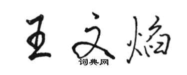 駱恆光王文焰行書個性簽名怎么寫