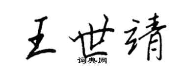 王正良王世靖行書個性簽名怎么寫