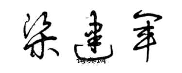 曾慶福梁建軍草書個性簽名怎么寫