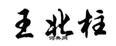胡問遂王北柱行書個性簽名怎么寫