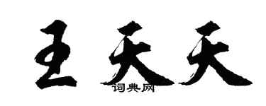 胡問遂王天天行書個性簽名怎么寫