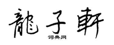 王正良龍子軒行書個性簽名怎么寫