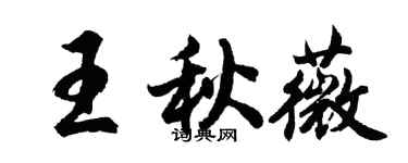 胡問遂王秋薇行書個性簽名怎么寫