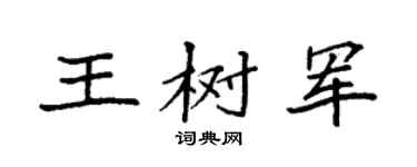 袁強王樹軍楷書個性簽名怎么寫