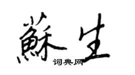 王正良蘇生行書個性簽名怎么寫