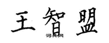 何伯昌王智盟楷書個性簽名怎么寫