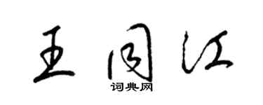 梁錦英王同江草書個性簽名怎么寫