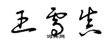 曾慶福王雪真草書個性簽名怎么寫