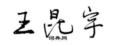 曾慶福王昆宇行書個性簽名怎么寫