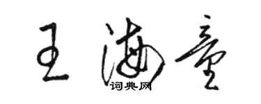 駱恆光王海童草書個性簽名怎么寫