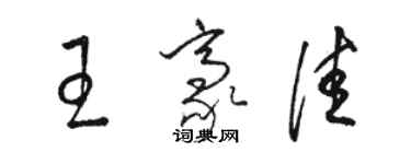 駱恆光王豪佳草書個性簽名怎么寫