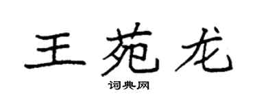 袁強王苑龍楷書個性簽名怎么寫