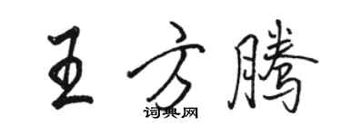 駱恆光王方騰行書個性簽名怎么寫