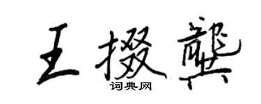 王正良王掇龔行書個性簽名怎么寫