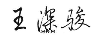 駱恆光王深駿行書個性簽名怎么寫