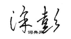 駱恆光塗彭草書個性簽名怎么寫