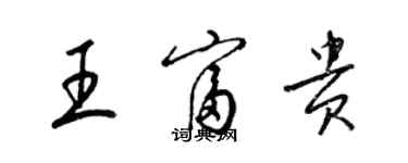 梁錦英王富貴草書個性簽名怎么寫