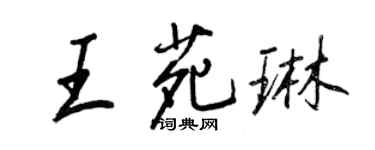 王正良王苑琳行書個性簽名怎么寫