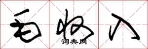 朱錫榮毛收入草書怎么寫