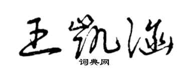 曾慶福王凱涵草書個性簽名怎么寫