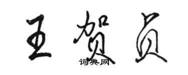 駱恆光王賀貞行書個性簽名怎么寫