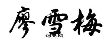 胡問遂廖雪梅行書個性簽名怎么寫