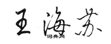 駱恆光王海蘇行書個性簽名怎么寫