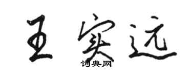 駱恆光王實遠行書個性簽名怎么寫