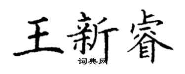 丁謙王新睿楷書個性簽名怎么寫