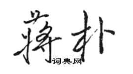 駱恆光蔣朴行書個性簽名怎么寫