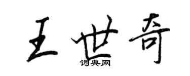 王正良王世奇行書個性簽名怎么寫