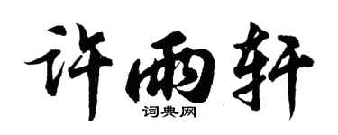 胡問遂許雨軒行書個性簽名怎么寫