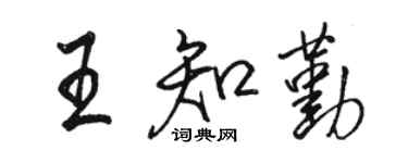 駱恆光王知勤行書個性簽名怎么寫