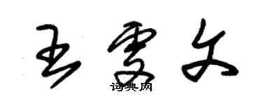 朱錫榮王雯文草書個性簽名怎么寫