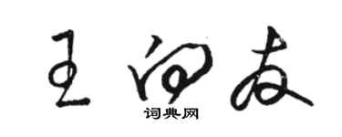 駱恆光王向友草書個性簽名怎么寫