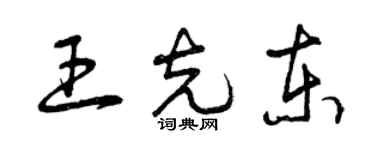 曾慶福王克東草書個性簽名怎么寫