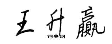 王正良王升贏行書個性簽名怎么寫
